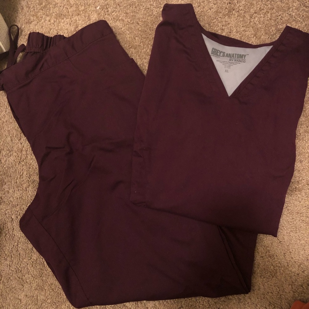 Greys Anatomy plum scrubs